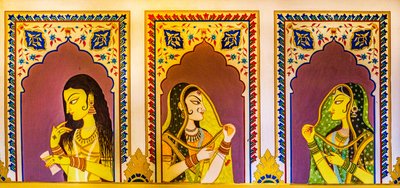 Miniaturemaleri, kunst og kunsthåndværk i Rajasthan, Rajasthan, Indien, Asien (foto) af Unbekannter Künstler