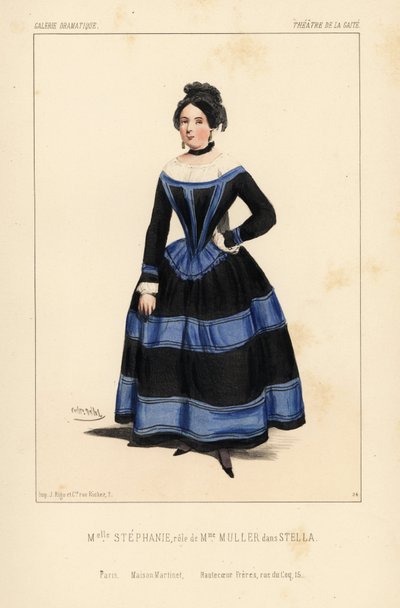 Miss Stephanie som Madame Muller i Stella af Anicet Bourgeois, Theatre de la Gaite af Unbekannter Künstler