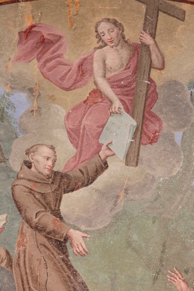 Saorge-klosteret Fresko fra 1700-tallet, der skildrer livet St. Frans af Assisi, Saorge, Frankrig af Unbekannt