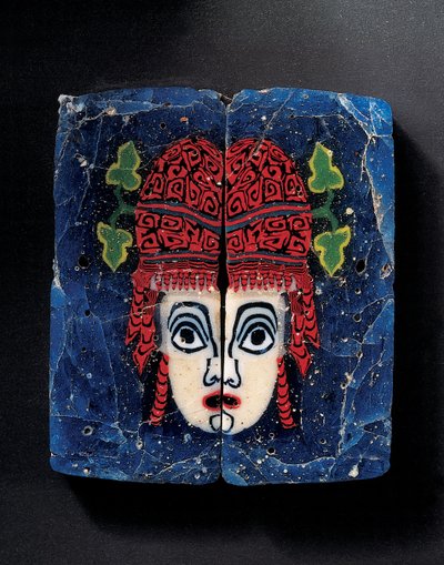 Mosaic inlay of a new comedy Maenad mask, Romano-Egyptian, c.1st century BCdani af Unbekannt