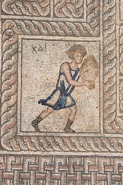 Mosaikker i den romerske agora (5. århundrede e.Kr.), Delphi (??????), Peloponnes, Grækenland (foto) af Unknown