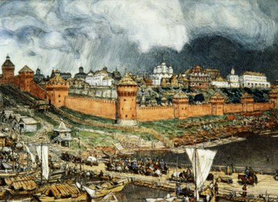 Moskva Kreml under Ivan Llis regeringstid (Ivan den Store) i det 16. århundrede af Apolinary Vasnetsov (1921). af Unbekannter Künstler