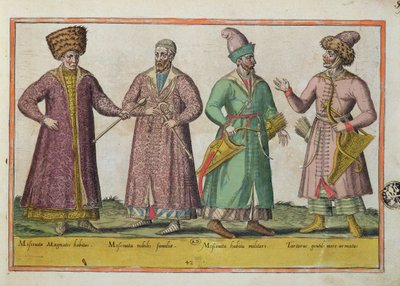 Muskovit og tartar kostume (farvet gravering) af Unbekannt