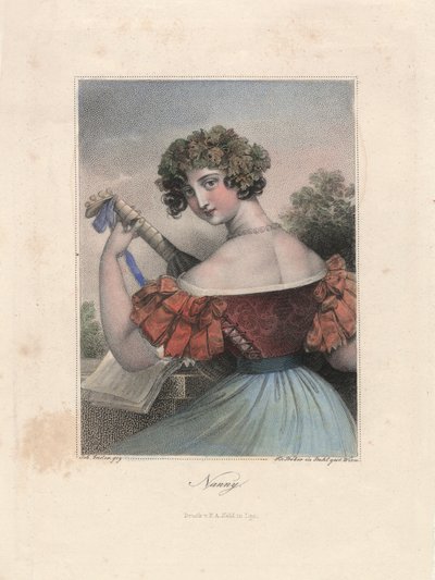 Nanny, Leipzig, ca. 1840 (gravering) af Unbekannter Künstler