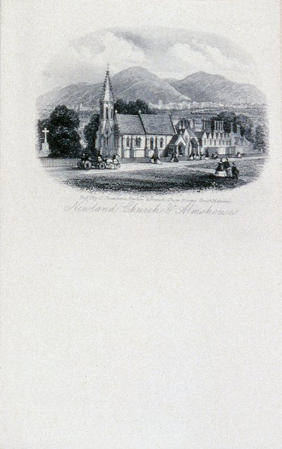 Newland Church and Almshouses, Worcestershire (gravering) af Unbekannt