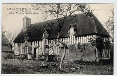 Normandiet, Orne (61), Les Champeaux: udsigt over gården Ronceray, hjemsted for Charlotte Corday (1768-1793) - Postkort slutningen af det 19.-begyndelsen af det 20. århundrede af William M. Timlin