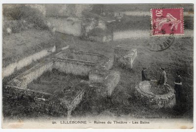 Normandiet, Seine Maritime (76), Lillebonne: udsigt over ruinerne af teatret og de romerske bade - Postkort slutningen af det 19.-begyndelsen af det 20. århundrede af William M. Timlin