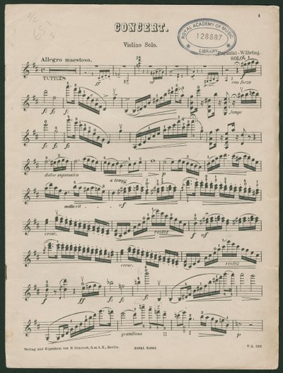 Paganini Violinkoncert nr. 1, op. 6 af Unbekannter Künstler