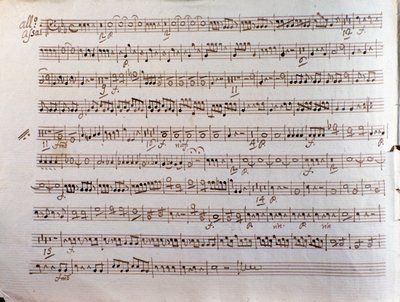 Side med partitur af en Sinfonia concertante af Pleyel af Unbekannter Künstler