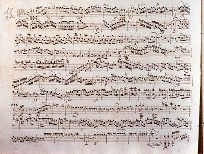 Side med partitur af en Sinfonia concertante af Pleyel af Unbekannter Künstler
