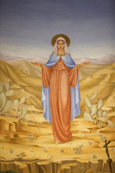Maleri i visitationskirken i Ein Kerem: Jomfru Maria i det hellige land, Ein Kerem, Israel af Unbekannt