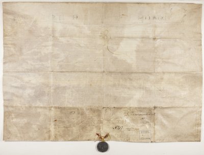 Pavelig Bull bekræfter biskop Henry Wardlaws charter, verso af Unbekannt