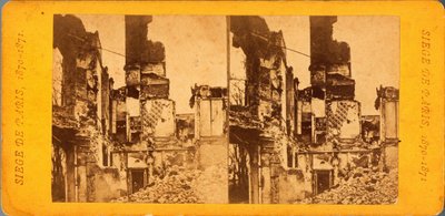 Paris Siege (1871): udsigt over byen under preussernes belejring af byen mellem 20/09/1870 og 28/01/1871. Fotografi af Q.V.. Tryk på pap Dim. 17x6,9 cm af Unbekannt