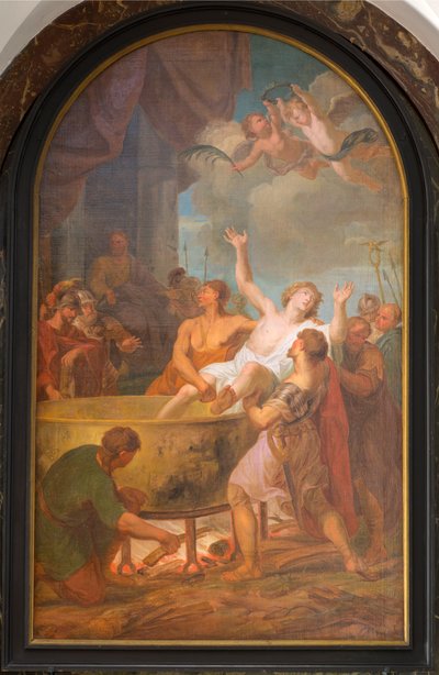 Sognekirke (Parochekerk Onze-Lieve-Vrouw). Indre. Maleri. af Unbekannter Künstler