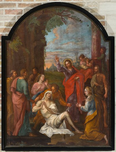 Sognekirke. Indre. Maleri. Opdragelse af Lazarus (?). af Unbekannter Künstler