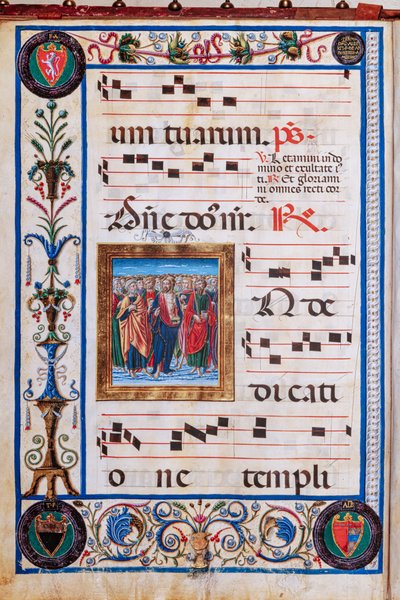 Piccolomini Bibliotek: korbog, torsk. 26.R, ff. 29v med "Kristus og alle hellige", af Giovanni di Taldo. af Unbekannter Künstler