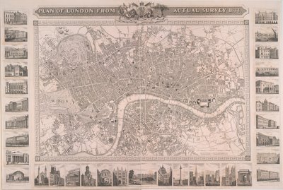 Plan over London fra faktisk undersøgelse af Unbekannter Künstler