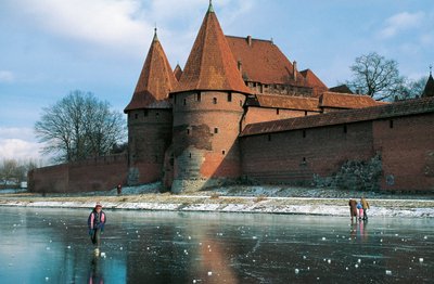 Polen, Pomorskie voivodeship, Malbork, Slot, gotisk fæstning bygget af Teutonisk Orden af Benjamin Baud