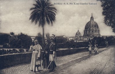 Pave Pius X (1835-1914) går gennem Roms gader - Postkort 1903-1914 af William M. Timlin