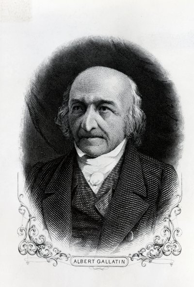 Portræt af Albert Gallatin (1761-1849) (gravering) af Unbekannt