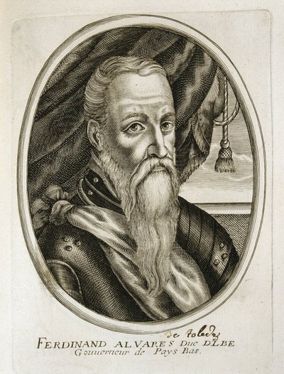 Portræt af hertugen af Alba (1507-1582) (kobberstik) af Unbekannter Künstler