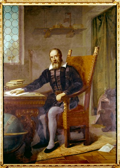 Portræt af Galileo Galilei dit Galilee (1564 - 1642) - Anonymt maleri - Lastra a Signa, villa selva, Italien af Unbekannter Künstler
