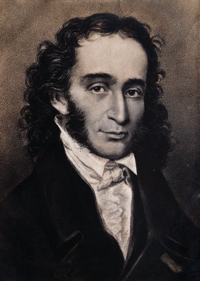 Portræt af Niccolo Paganini (gravering) af Unbekannter Künstler