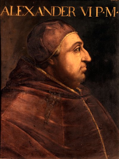 Portræt af pave Alexander VI (Rodrigo Borgia) af Unbekannter Künstler