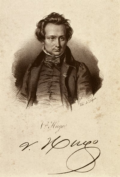 Portræt af Victor Hugo (litografi) af Unbekannter Künstler