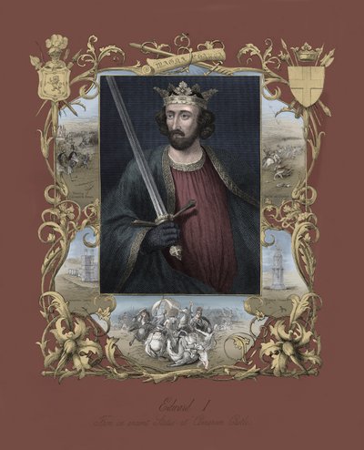 Portræt af kongen af England Edward I (tryk) af Unbekannter Künstler