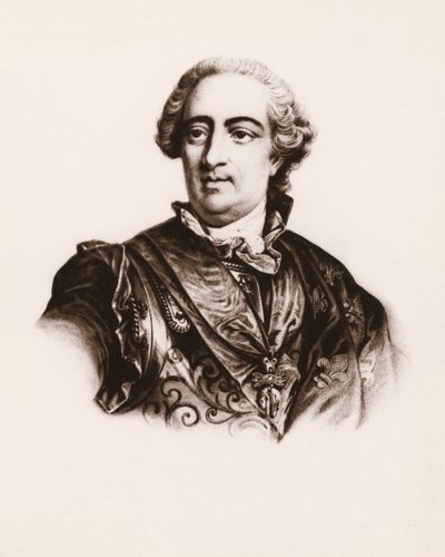 Portræt af den franske konge Louis XV (1710-1774) Stik fra det 19. århundrede af Unbekannter Künstler