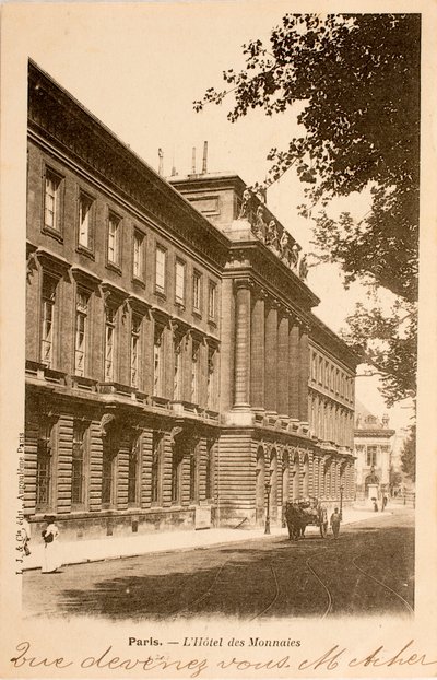 Postkort/Hotel des Monnins/Paris/Seine/Ile de France/Frankrig af William M. Timlin