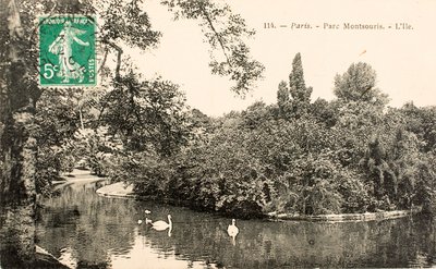 Postkort/Parc Montsouris/Paris/Seine/Ile de France/Frankrig af William M. Timlin