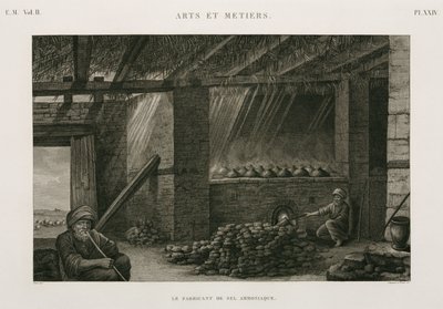Proces, kemisk fremstilling af salt ammoniak, Egypten, c 1798 af Unbekannt