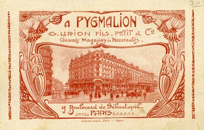 Pygmalion - reklame for fransk stormagasin. af Unbekannter Künstler