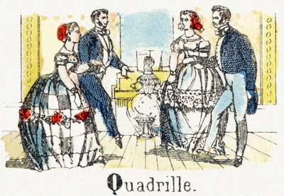 Q - Quadrille - Child Entertainment Alphabet ca. 1890 (litografi) af Unbekannt