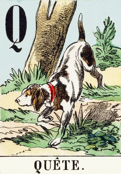 Q : Quete - AThe Hunting Alphabet, ca. 1890 (gravering) af Unbekannt