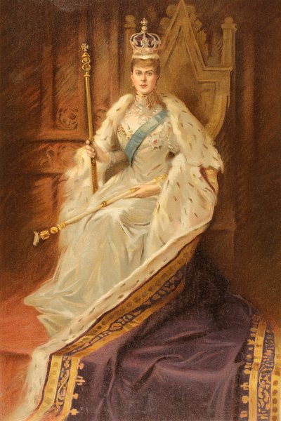 Dronning Mary, gemalinde til kong George V, i året for hendes kroning af Unbekannter Künstler