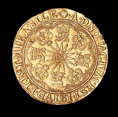 Sjælden mønt, England Guld Spur Ryal, Tudor Rose på Spur Rowel af Unbekannter Künstler