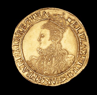 Sjælden engelsk mønt, portræt af dronning Elizabeth I, guldpund af Unbekannter Künstler
