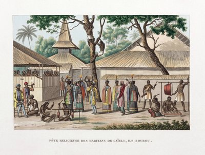 Religiøs festival på Caieli, øen Buru af Unbekannt