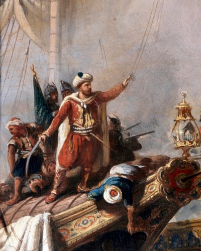 Repræsentation af Hayreddin Barbarossa. Detalje. (Maleri) af Unbekannter Künstler