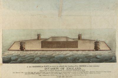Repræsentation af den franske flåde, der skulle invadere Storbritannien i 1798 (kobberstik) af Unbekannter Künstler