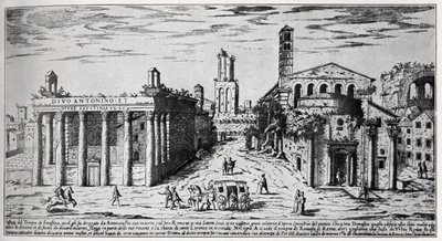 Forum Romanum 1500-tallet (gravering) af Unbekannter Künstler