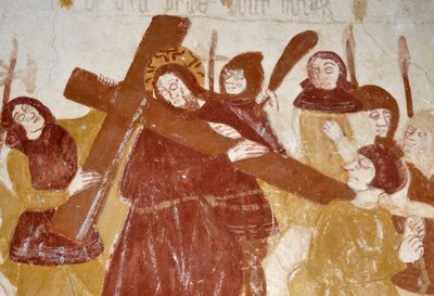 Romansk kunst: Catherine-kapellet, Voute i vuggebrisen, Kristi barndom, lidelseshistorien, den sidste dom og Kristus i majestæten. Fresker i kirken Notre Dame d