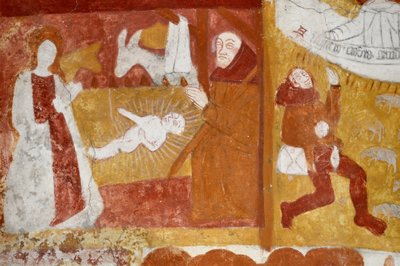 Romansk kunst: Catherine-kapellet, Voute i vuggebrisen, Kristi barndom, lidelseshistorien, den sidste dom og Kristus i majestæten. Fresker i kirken Notre Dame d