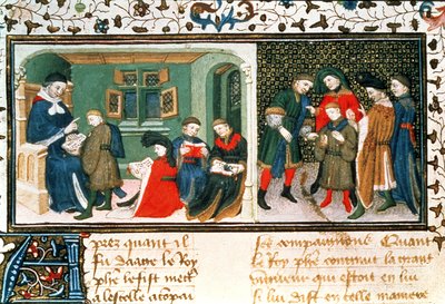 Roy 17 E III f.209r Mester og elever, fra 