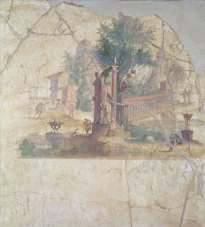 Sakro-idyllisk landskab, fra Agrippas villa ved Boscoreale, århundrede e.Kr. (fresko) af Unbekannt