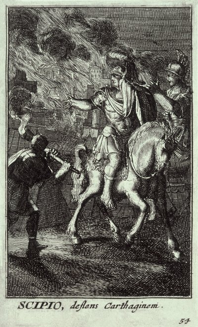Scipio Africanus den yngre (185-129 f.Kr.) (kobberstik) af Unbekannter Künstler