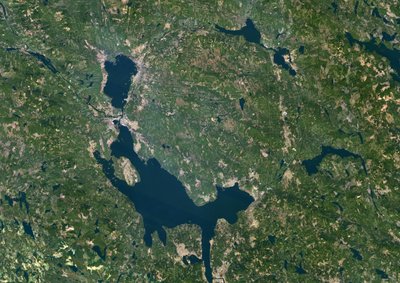 Siljan Meteor Impact Crater, Sverige, ægte farvesatellitbillede af Unbekannter Künstler